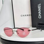 Chanel Vintage Rimless Oval Sunglasses – Minimalist Luxury Metal Frame