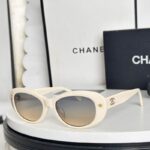 Chanel Retro Oval Frame Sunglasses – Minimal Logo Chic