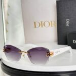 Dior Rimless Gradient Square Sunglasses – Gold Detail Edition