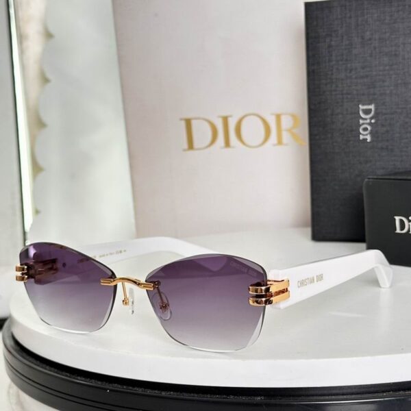 Dior Rimless Gradient Square Sunglasses – Gold Detail Edition