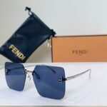 Fendi F Letter Rimless Square Sunglasses – Luxury Gradient Designer Shades