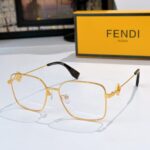 Fendi Modern Square Sunglasses – Fashion Metal Frame UV Protection