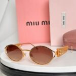 Miu Miu Vintage Round Logo Accent Sunglasses