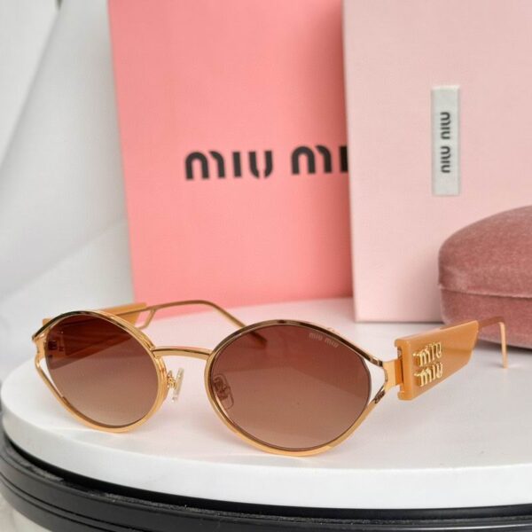 Miu Miu Vintage Round Logo Accent Sunglasses