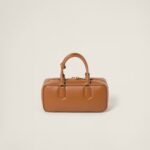 Arcadie Leather Large Handbag Cognac color