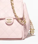 CHANEL 25Bag 25S, Quilted Leather Chain-Strap, Grainy Calfskin Single Shoulder Bag, Women's, pink
