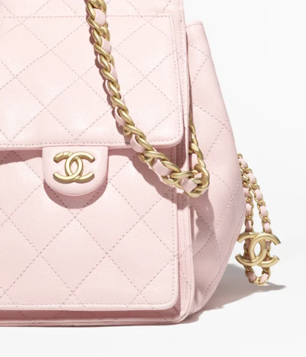 CHANEL 25Bag 25S, Quilted Leather Chain-Strap, Grainy Calfskin Single Shoulder Bag, Women's, pink