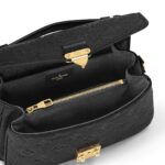 LOUIS VUITTON Pochette Metis East West Embossed Soft Grained Calfskin Small Messenger Bag Crossbody Bag for Women, black