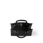 LOUIS VUITTON ONTHEGO PM Tote Bag with Detachable and Adjustable Strap, Embossed Grained Calfskin, Small, Women's, Black