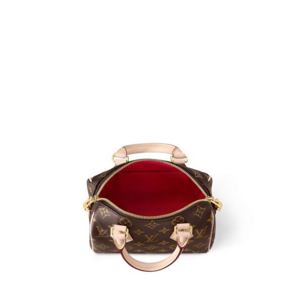 LOUIS VUITTON Speedy 20 Crossbody Bag with Detachable and Adjustable Strap, Monogram-Printed Canvas, Women's, Brown