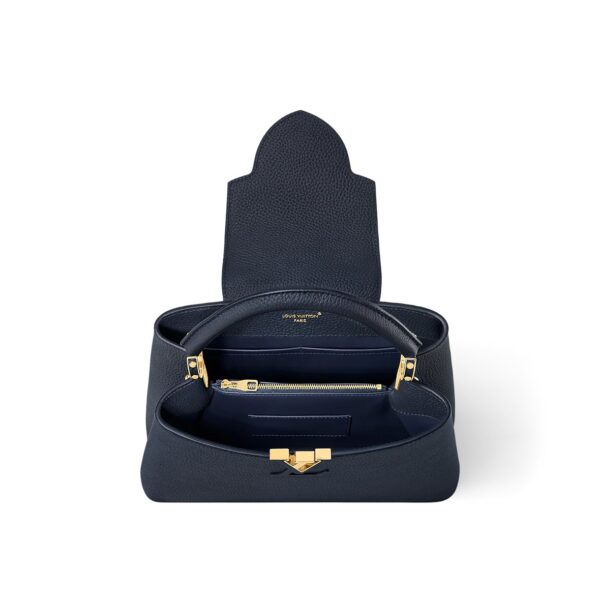 LOUIS VUITTON Capucines MM Handbag with Gold Hardware, Medium, Women's, Blue