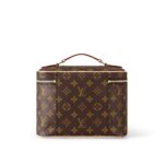 LOUIS VUITTON Nice BB Compact Size with LV Monogram Metal Zipper Pull, Coated Canvas, Makeup Bag/Handbag, Mini, Women's, Brown