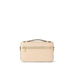 LOUIS VUITTON Pochette Metis East West Embossed Soft Grained Calfskin Small Messenger Bag Crossbody Bag for Women, cream color