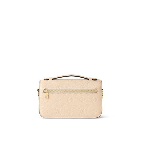 LOUIS VUITTON Pochette Metis East West Embossed Soft Grained Calfskin Small Messenger Bag Crossbody Bag for Women, cream color