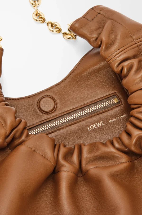 Small Squeeze bag in mellow nappa lambskin Oak