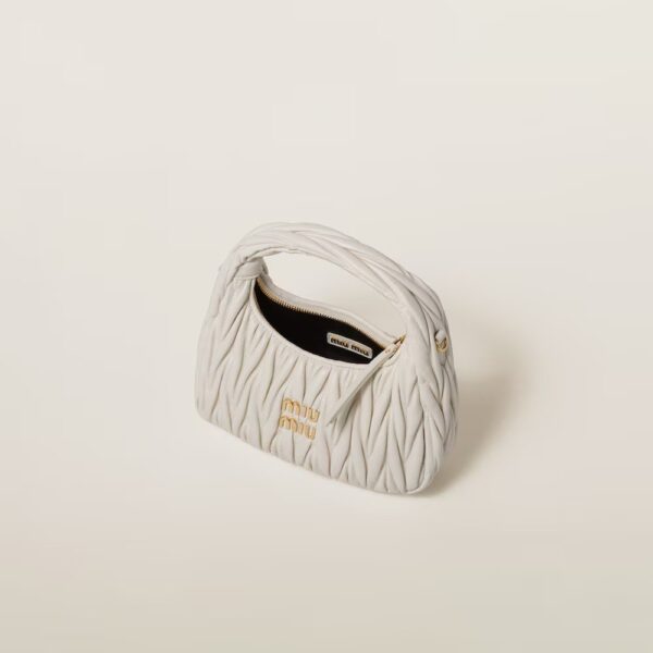 Wander Matelassé Soft Lamb Nappa Small Crescent Moon Bag black