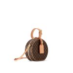 LOUIS VUITTON Petite Boite Chapeau Monogram All-Over Print Single-Compartment Round Clutch, Coated Canvas and Leather, Shoulder/Handbag, Women's, Brown