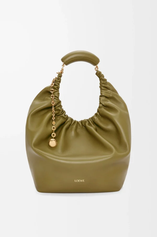 Medium Squeeze bag in mellow nappa lambskin Olive