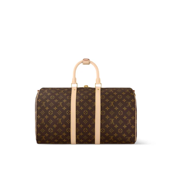 LOUIS VUITTON Keepall 45 Classic Monogram Print Monogram Canvas with Leather Trim Travel Bag  Brown