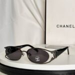 Chanel Slim Oval Metal Frame Sunglasses – Signature Double CC Luxury