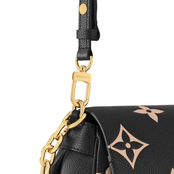 LOUIS VUITTON Favorite Oversized Monogram-Embossed Pouch, Soft Grained Calfskin, Handheld/Shoulder Bag, Women's, Black and Off-White