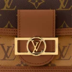 LOUIS VUITTON Dauphine Chain Wallet, Monogram Chain, Coated Canvas with Leather Trim, Dauphine Handbag, Medium, Women's, Brown
