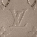 LOUIS VUITTON ONTHEGO MM Tote Bag with Detachable and Adjustable Strap, Embossed Grained Calfskin, Medium, Women's, Dark Brown