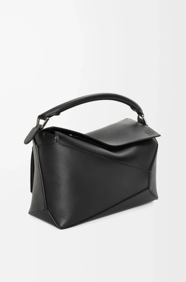 Puzzle bag in classic calfskin Black