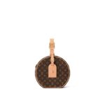 LOUIS VUITTON Petite Boite Chapeau Monogram All-Over Print Single-Compartment Round Clutch, Coated Canvas and Leather, Shoulder/Handbag, Women's, Brown