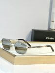 Prada Geometric Metal Aviator Sunglasses