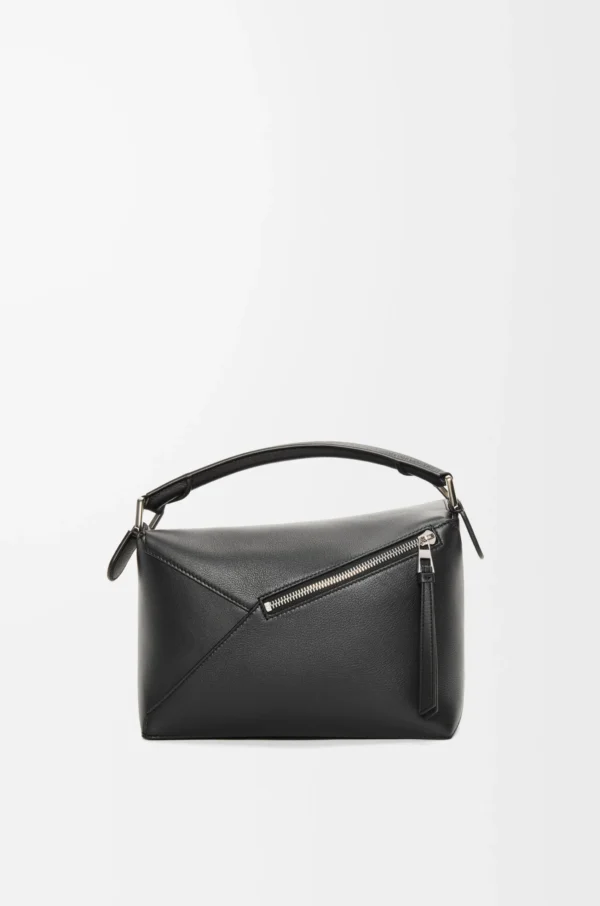 Small Puzzle Edge bag in classic calfskin Black