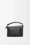 Small Puzzle Edge bag in classic calfskin Black