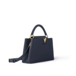 LOUIS VUITTON Capucines MM Handbag with Gold Hardware, Medium, Women's, Blue