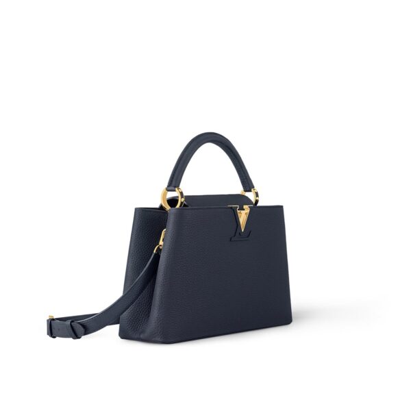 LOUIS VUITTON Capucines MM Handbag with Gold Hardware, Medium, Women's, Blue