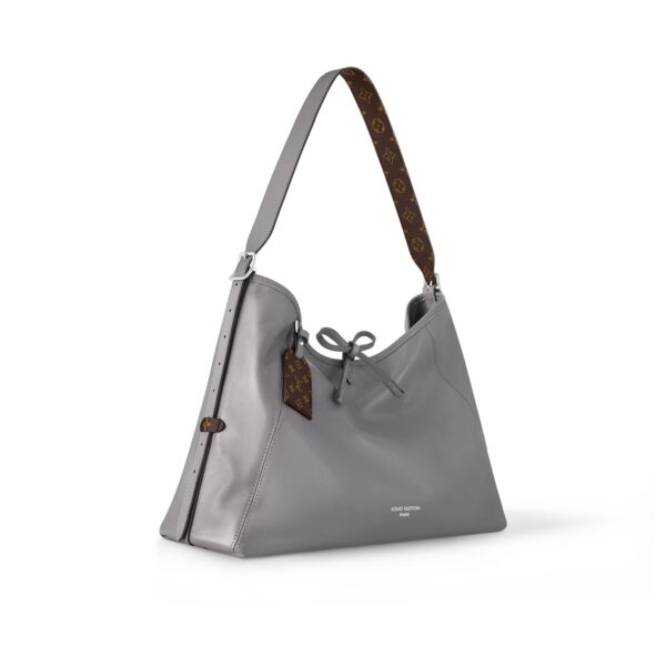 LOUIS VUITTON Carryall Dark MM Monogram Detachable and Adjustable Shoulder Strap Lambskin Tote/Shoulder Bag, Medium, Women's, Shark Grey