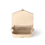 LOUIS VUITTON Pochette Metis letter embossed lock buckle opening and closing leather mailman bag, single shoulder crossbody bag, women's  cream color