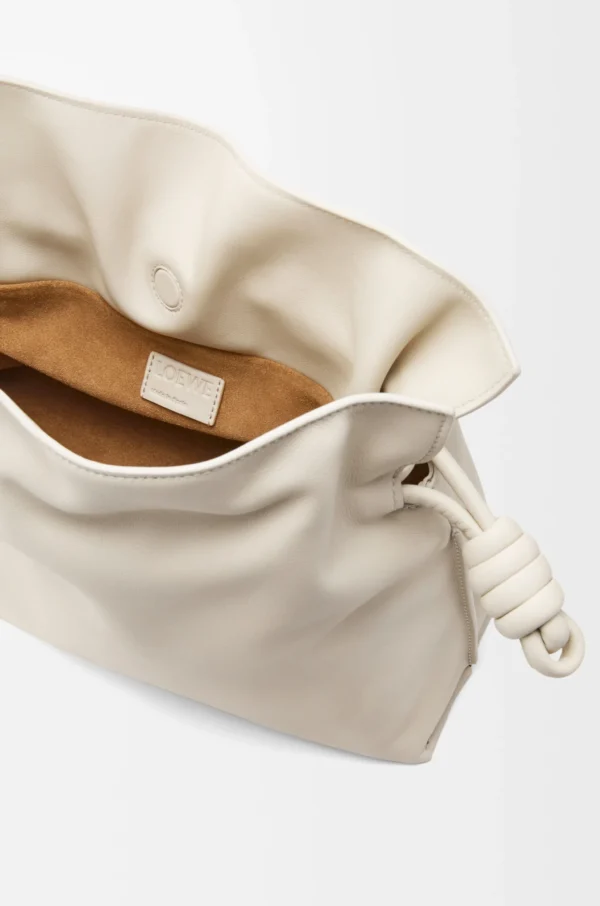 Medium Flamenco clutch in nappa calfskin Sea Salt