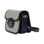 Gucci Horsebit 1955 vintage silver buckle horse bit buckle aged logo canvas patchwork leather trim handbag messenger bag small unisex