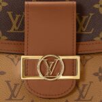 LOUIS VUITTON Dauphine MM Chain Monogram Coated Canvas with Leather Trim Dauphine Tote Bag, Medium, Women's, Brown