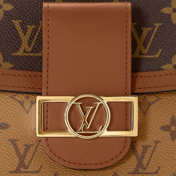 LOUIS VUITTON Dauphine MM Chain Monogram Coated Canvas with Leather Trim Dauphine Tote Bag, Medium, Women's, Brown