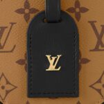 LOUIS VUITTON Petite Boite Chapeau Monogram Calfskin Canvas Round Pouch Handbag, Mini, Women's, Caramel