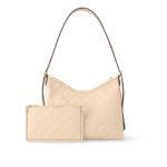 Louis Vuitton PM Classic Monogram Zipper Shoulder Bag with Adjustable Strap, Empreinte Soft Grained Leather, Shoulder Bag, Women's, White