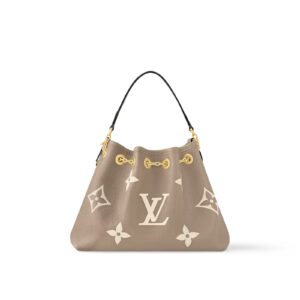 LOUIS VUITTON Bundle Logo-Printed Detachable Strap Leather Shoulder Bag / Crossbody Bag / Tote Bag for Women, Gray