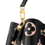 LOUIS VUITTON NÉONOÉ MM Monogram Print Grained Calfskin Medium Bucket Bag for Women, Black