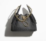 CHANEL 25 Bag 25S, diamond pattern gold chain, denim material with gold buckle, shoulder bag, female style, black