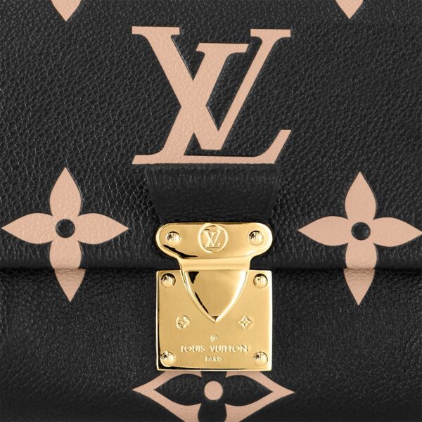 LOUIS VUITTON Favorite Oversized Monogram-Embossed Pouch, Soft Grained Calfskin, Handheld/Shoulder Bag, Women's, Black and Off-White