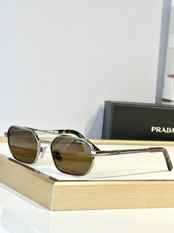 Prada Geometric Metal Aviator Sunglasses