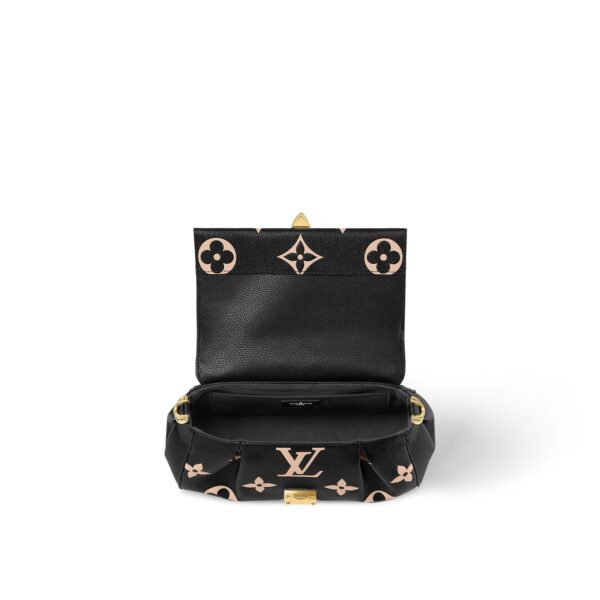 LOUIS VUITTON Favorite Oversized Monogram-Embossed Pouch, Soft Grained Calfskin, Handheld/Shoulder Bag, Women's, Black and Off-White