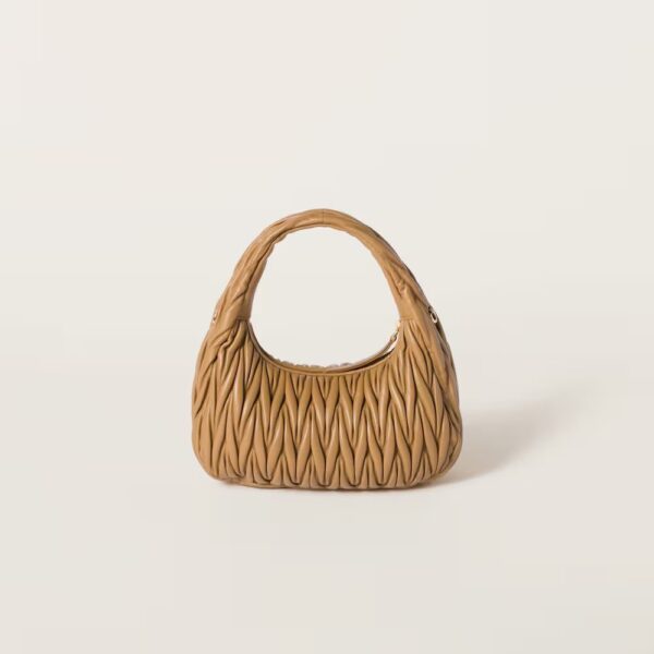 Wander Matelassé Medium Hobo Underarm Bag Caramel color