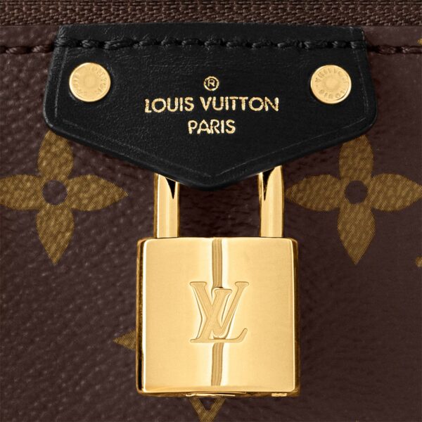 LOUIS VUITTON Vanity CHAIN POUCH All-over Monogram print, zipper closure, leather, women's makeup bag, brown